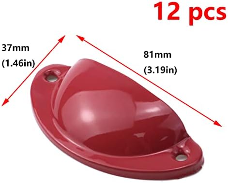 Antrader 12-Pack Mutfak Fincan Çeker, 2.6 Kabuk Şekli Çekme Kolları Dolap Dresser Çekmeceli (Kırmızı)