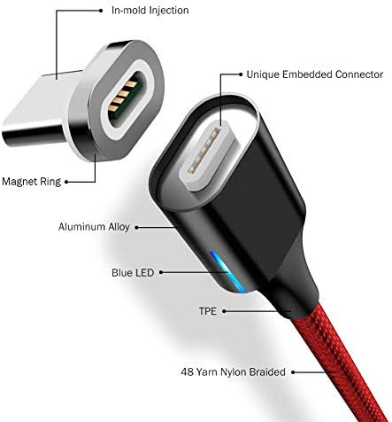 Dijital Ant Gen-X Mikro USB + USB-C / Tip-C 2'si 1 arada Naylon Örgülü Manyetik Şarj Kablosu, 3.0 A Hızlı Şarj ve Veri Aktarımını