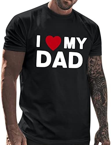 XXBR babalar Günü Kısa Kollu erkek t-shirtleri, 2022 Yeni Yaz Babamı Seviyorum Baskı Slim Fit Temel Üstleri Crewneck Tshirt
