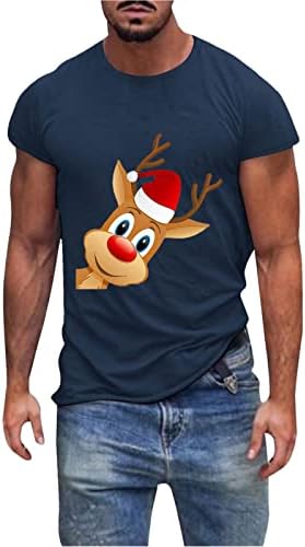 Xiloccer 2023 Erkek Moda Eğlence Spor Noel Pamuk Baskı Kısa Kollu T Gömlek koşu tişörtü Softbol Baba Gömlek