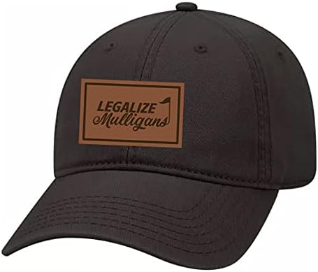 Trenz Gömlek Şirketi Erkek Golf Legalize Mulligans Kazınmış Deri Yama Dimi beyzbol şapkası Ayarlanabilir Metal Toka ile Geri