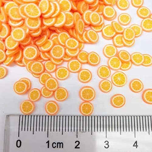 SHUKELE NİANTU109 20 g/grup 5mm Turuncu Meyve Polimer Kil Dilimleri Plastik Klei Çamur Parçacıkları Kart Yapımı için Küçük