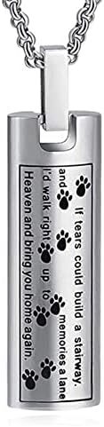 Cherrıs Mücevher Köpek Pençe Baskı Urn Kolye Külleri için Şanslı Hayvan Pet Köpek Kremasyon Hatıra Bellek Kadınlar Erkekler