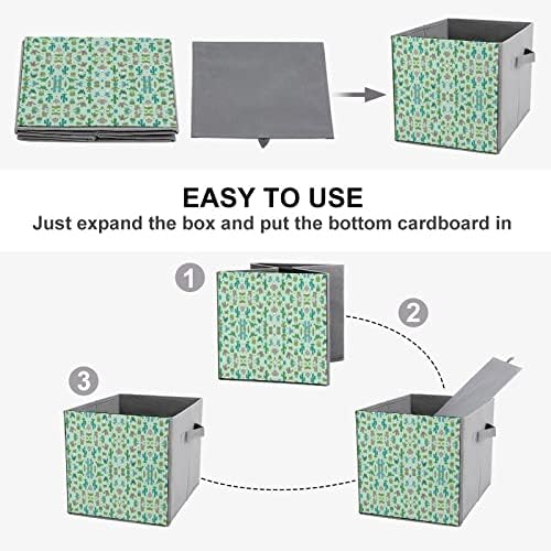 Nane Kaktüs Katlanır eşya kutuları Temelleri Katlanabilir Kumaş Depolama Küpleri Organizatör kulplu kutular