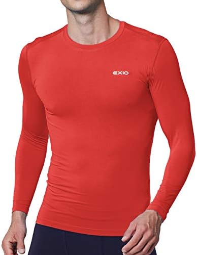 EXIO Erkek Sıkıştırma Taban Katmanı Üst Serin Kuru Uzun ve Kısa Kollu Egzersiz Gömlek