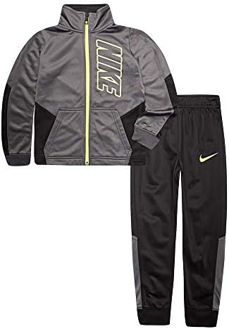 Nike Çocuk Erkek Bebek Renk Bloğu Tam Fermuarlı kapüşonlu kıyafet ve koşucu pantolonu İki Parçalı Parça Seti (Yürümeye Başlayan