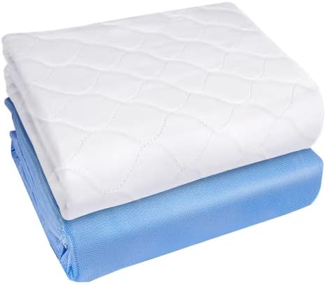 Inkontinans Yatak Altlıkları 34 X 36 (2 Paket), yıkanabilir ve Tekrar Kullanılabilir, Su Geçirmez Levha ve Yatak Koruyucuları