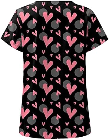 Bayan Scrubs, Çiçek Grafik Baskılı Kısa Kollu V Yaka Büyük Boy T-Shirt Baskılı Scrubs Kadınlar için Tops