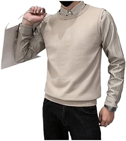 HOLUCE erkek İnce Örgü sweaterPadded Kalın Sonbahar ve Kış Seti Kafa Yanlış İki Adet (Renk: D, Boyut: L Kodu)