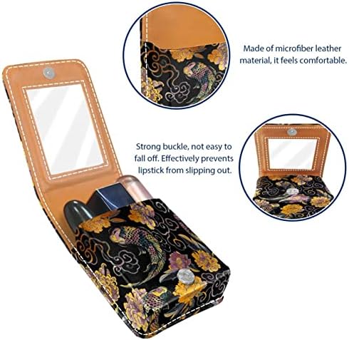 Dış Taşınabilir Seyahat Kozmetik Çantası için Japon çiçek Desenli Makyaj Ruj Kılıfı