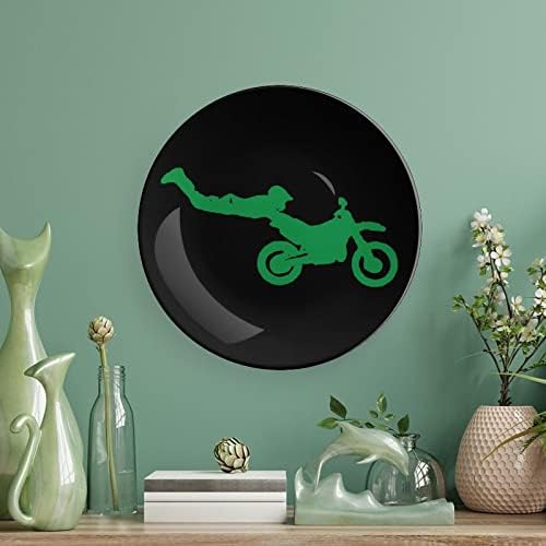 Bisiklet Motocross Kemik Çini Dekoratif Levha Seramik Tabaklar Zanaat Ekran Standı ile Ev Ofis duvar dekorasyonu için