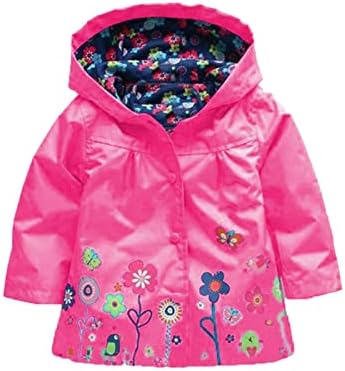 Çocuklar Ceket Kış Ceket Kızlar Kapşonlu Çiçek Baskılar Toddler Dış Giyim Güzel Rüzgar Geçirmez Sıcak Kalın Hafif ceket Çocuklar