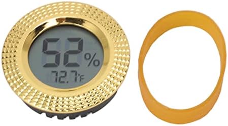 Haofy Termometre Nem Ölçer, Insert Dijital Higrometre Yuvarlak Puro Kutusu Elektronik Sıcaklık Nem Ölçer