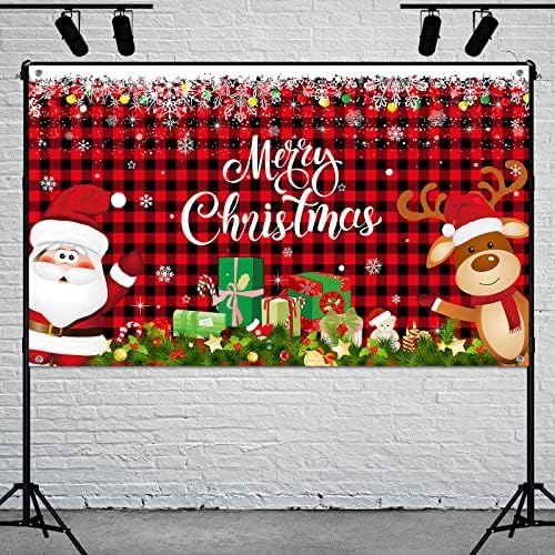 Noel Backdrop Banner Noel Baba Ren Geyiği Parti Arka Plan Dekorasyon için Noel Tatil fotoğraf kabini Fotoğraf Sahne Duvar