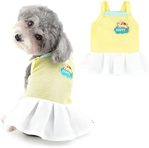 Ranphy Waffle Köpek Elbise Küçük Kızlar için Köpek Kolsuz Askı Etek Doggie Desen Kediler Giyim İlkbahar Yaz Evcil Hayvan