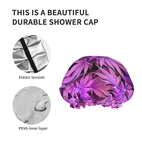 Kadınlar Kullanımlık Streç Hem Saç Şapka Mor Yapraklar Ot Çift Katmanlar Su Geçirmez Duş Başlığı banyo bonesi
