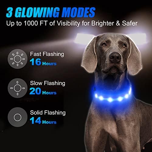 Joytale LED Airtag Köpek Tasması [%100 IPX7 Su Geçirmez], Hava Etiketi için Gece Güvenliği Evcil Hayvan Tasmalarını Aydınlatın,