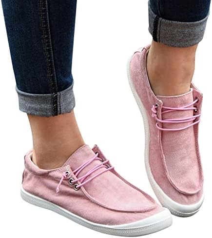 PGOJUNI Sneakers Kadınlar için, kadın loafer ayakkabılar Üzerinde Kayma Tuval Düşük Üst Moda Ayakkabı Rahat düz ayakkabı