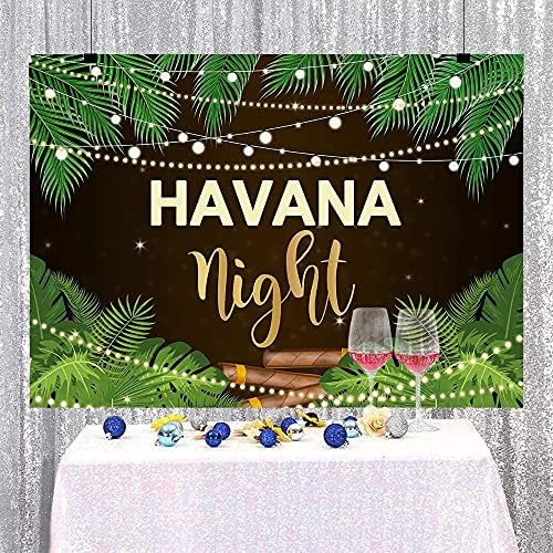 Lofaris Havana Gece Zemin Palmiye Yaprakları Yetişkin Doğum Günü Partisi Photoshoot Fotoğraf Arka Plan Bir Sıcak Havana Gece