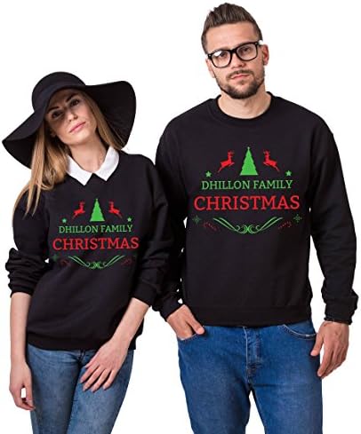 Noel Özel Adı Aile Eşleştirme Çift Tişörtü