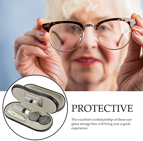 Healifty Kontakt Çantası ve Gözlük Çantası, Çift Taraflı Çift Kullanımlı Tasarım, Erkekler ve Kadınlar için Ayna Cımbız Sökücü
