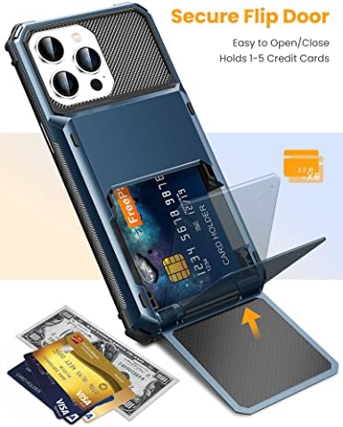 TİTACUTE iPhone 14 Pro Max Durumda 6.7 Cüzdan 5 Kredi kart tutucu Yuvası Kapak Kapak Tasarımı Arka Cep Çizilmeye Dayanıklı