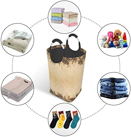 Suni çam kozalağı Sınır 50l Kare Kirli giysi saklama Çantası Katlanabilir / Taşıma Kolu İle / Banyo Dolabı İçin Uygun Ev