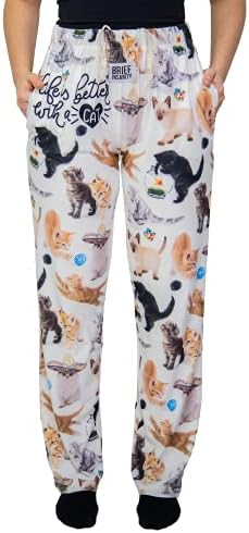 Kısa INSANİTY Kitty Kedi Salonu Pijama Pantolon-İpeksi Yumuşak, Nefes, Sıkı, Cepler ve İpli Kemer ile