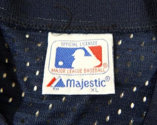 1983-90 California Angels Boş Oyun Yayınlandı Mavi Forma Vuruş Uygulaması XL 716 - Oyun Kullanılmış MLB Formaları