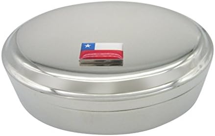 Şili Bayrağı kolye Oval biblo Mücevher kutusu