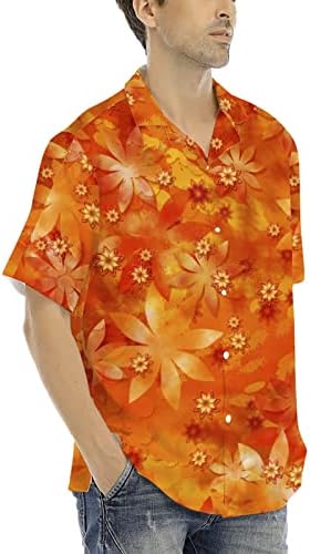 Komik Hawaii Gömlek Erkekler için Hawaii Casual Gömlek Kısa Kollu Gömlek Klasik İki Ton Kamp Gömlek Bluzlar