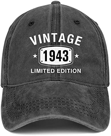 80th Doğum Günü Hediyeleri Erkekler Kadınlar için Şapkalar 1943 Vintage 80 Yaşındaki İşlemeli beyzbol şapkası