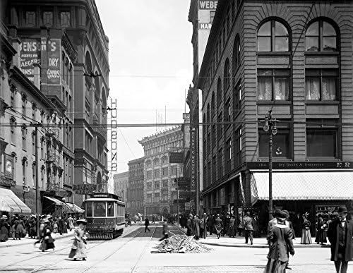 1900-1910 Gratiot Caddesi, Detroit, MI Vintage Fotoğraf 8,5 x 11 Yeniden Basım