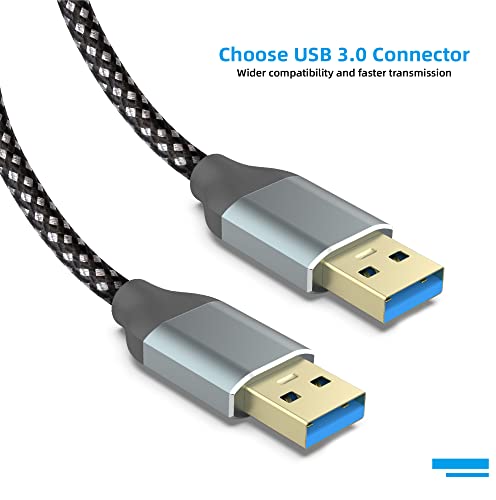 sovunis USB'den USB'ye Kablo, USB 3.0 A'dan A'ya Erkek Kablo 3.3 FT, Naylon Örgülü Yüksek Hızlı Aktarım USB 3.0'dan USB 3.0'a