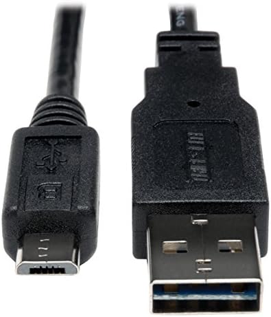 Tripp Lite Evrensel Geri Dönüşümlü USB 2.0 Yüksek Hızlı Kablo (Geri Dönüşümlü A'dan 5pin'e Mikro B M/M) 6 ft.(UR050-006),