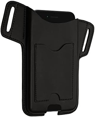 kwmobile Kemer Klipsi Telefon Tutucu-XL-6.7 / 6.8 - İç Boyut 6,7 x 3,3 inç (17,2 x 8,4 cm) - Suni Deri Akıllı Telefon Kılıfı-Siyah