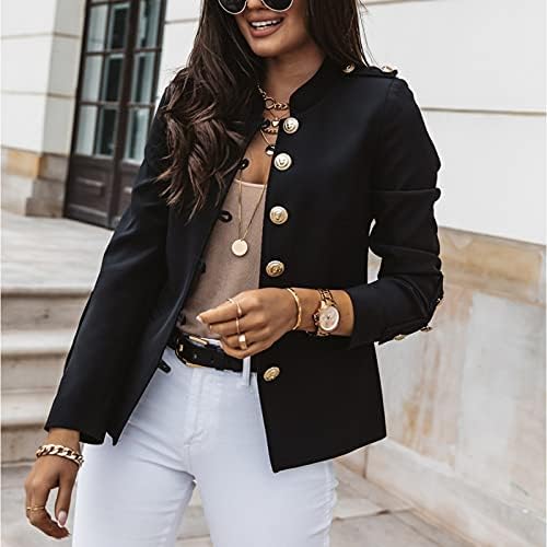 Kadın Açık Ön İş Rahat düğme Blazer Takım Elbise Hırka Uzun Kollu İş Ceket Sonbahar Giysileri Kadınlar için 2022