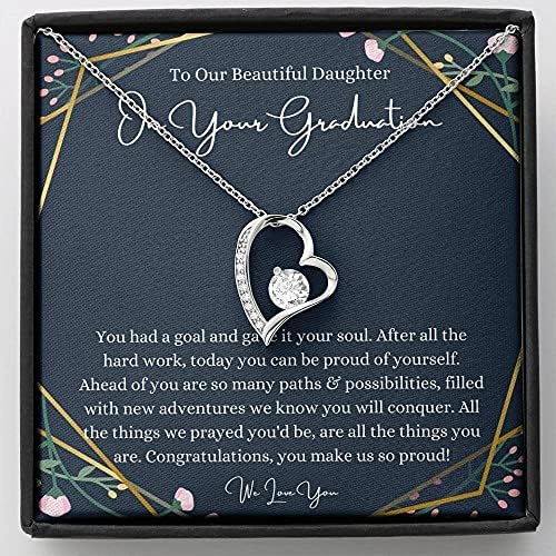 Message Card Jewelry, Handmade Necklace - Personalized Gift Heart, Kızı Mezuniyet hediyesi, mezuniyet hediyesi İçin Kızı