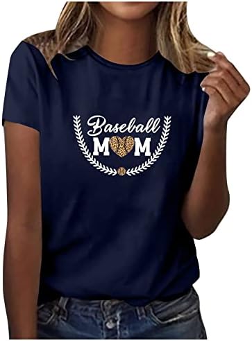 Anneler Günü Tees Kadınlar Casual Gevşek Kısa Kollu Beyzbol Anne Üst Bluz Komik Mektup Baskı Grafik T Shirt