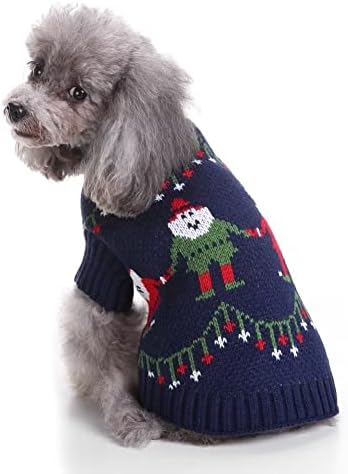 Noel Kar erkek kazağı Küçük Köpekler Kediler için %100 % Pamuk El Yapımı Dokuma Köpek Gömlek Kış Sıcak Kıyafetler Giysileri