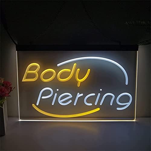 DVTEL vücut piercing Neon burcu Led modelleme ışık aydınlık harfler tabela akrilik Panel Neon dekoratif ışık, 40X30cm otel