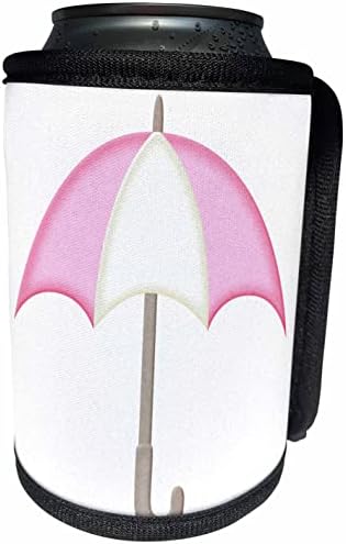 3dRose Sevimli Pembe ve Kremsi Beyaz Şemsiye İllüstrasyon-Can Soğutucu Şişe Sarma (cc_356979_1)