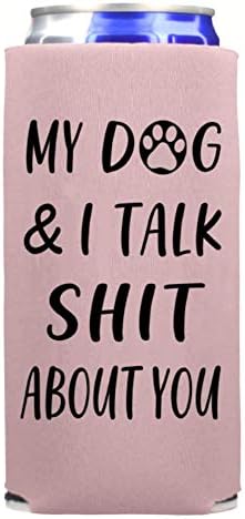 Komik İnce Kutu Soğutucu - Köpeğim ve Senin Hakkında Bok Konuşuyorum Komik Çivili Maden Suyu İçeceği Aksesuar Hediye Fikirleri-Skinny