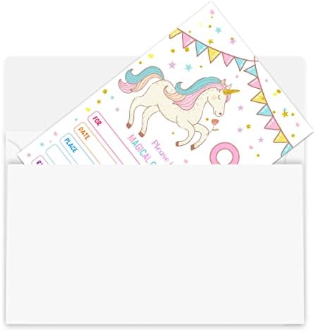 QUPT Unicorn Doğum Günü Partisi Davetiye Kartları, 9. Doğum Günü Partisi Davetiye kartları, Boş Doğum Günü Partisi Davetiyelerini